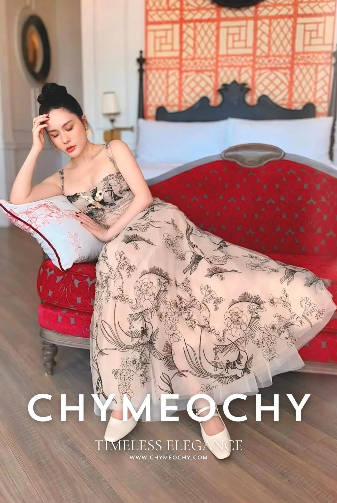 Timeless Crane Mesh Dress – An Exquisite Masterpiece of Poetic Elegance on Ms. Doan Di Bang 2