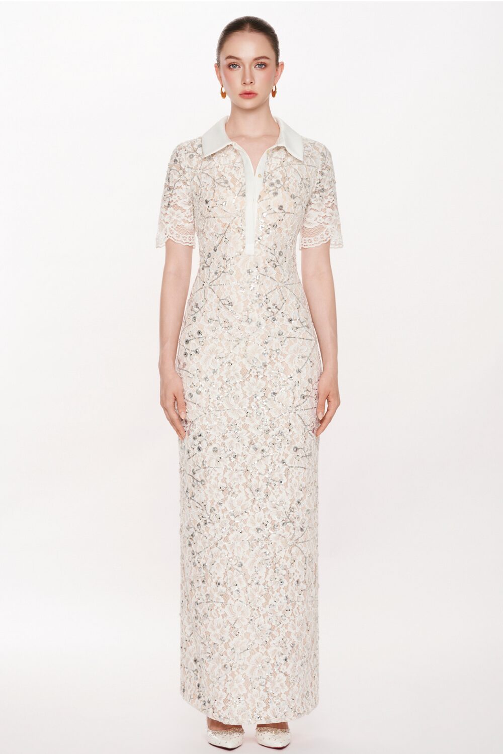 Ivory Grace Collar Gown