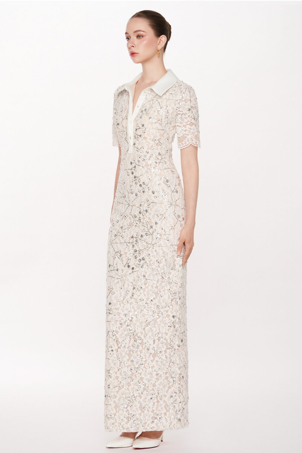 Ivory Grace Collar Gown