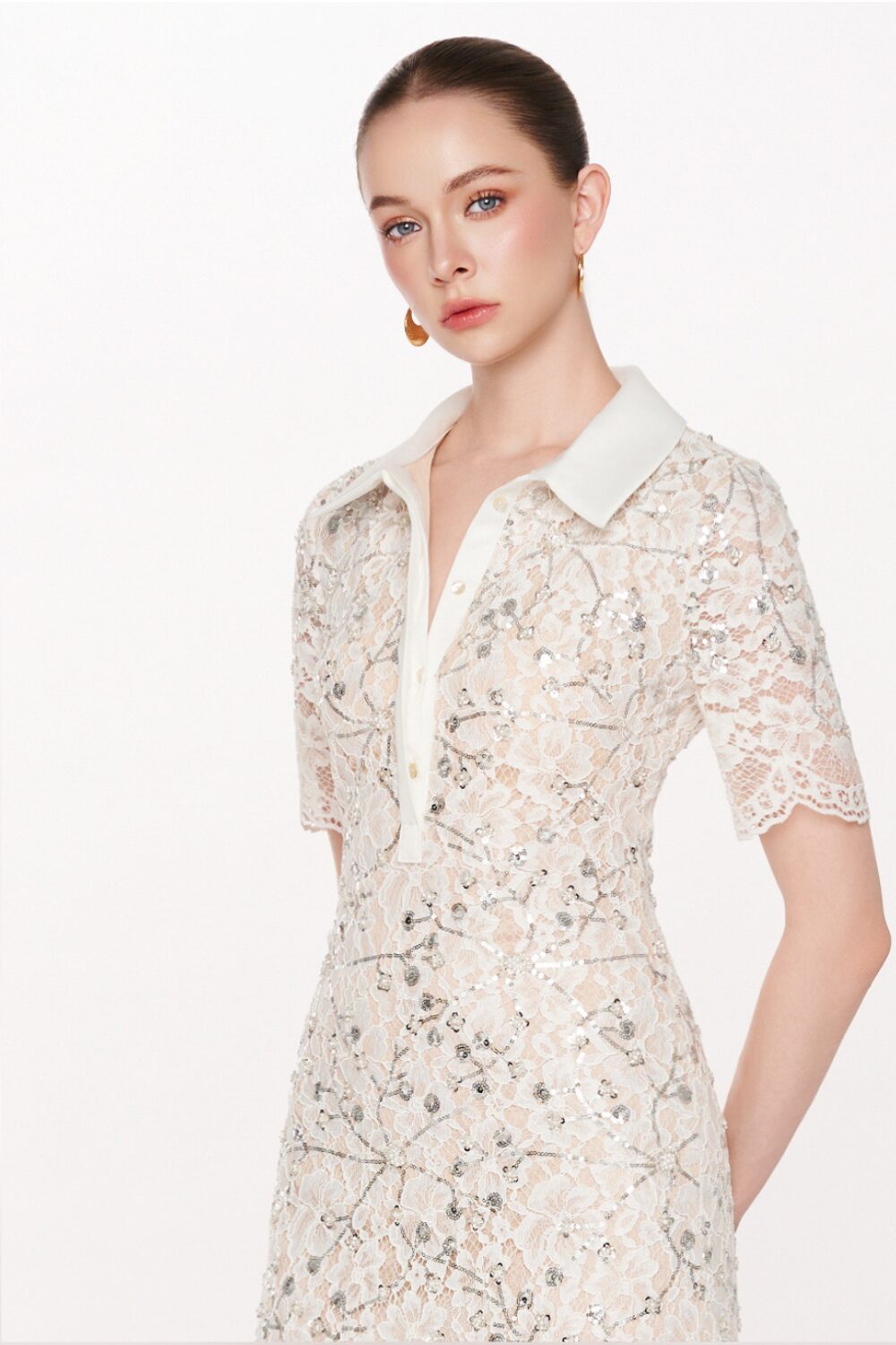Ivory Grace Collar Gown