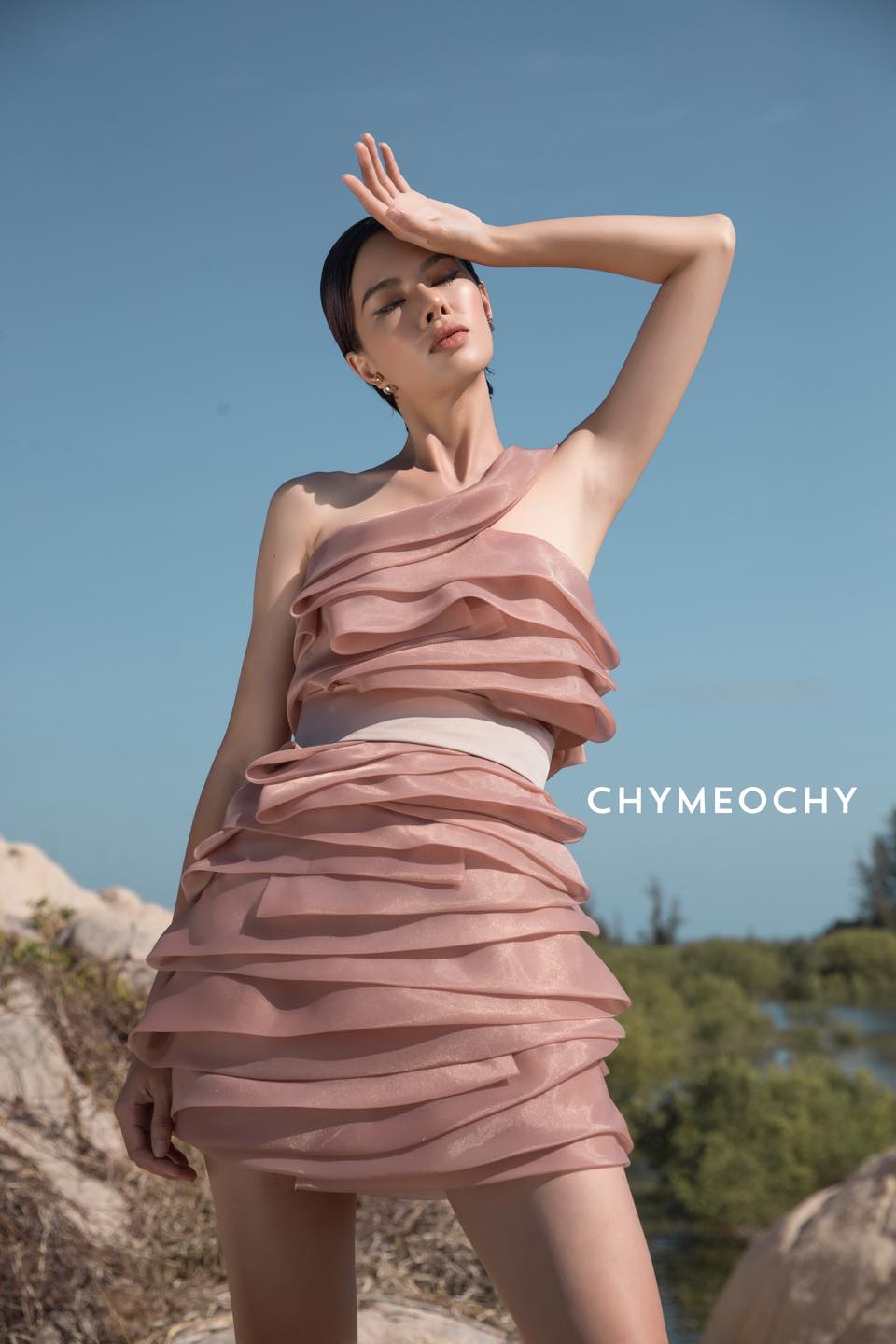 One Shoulder Organza Dress