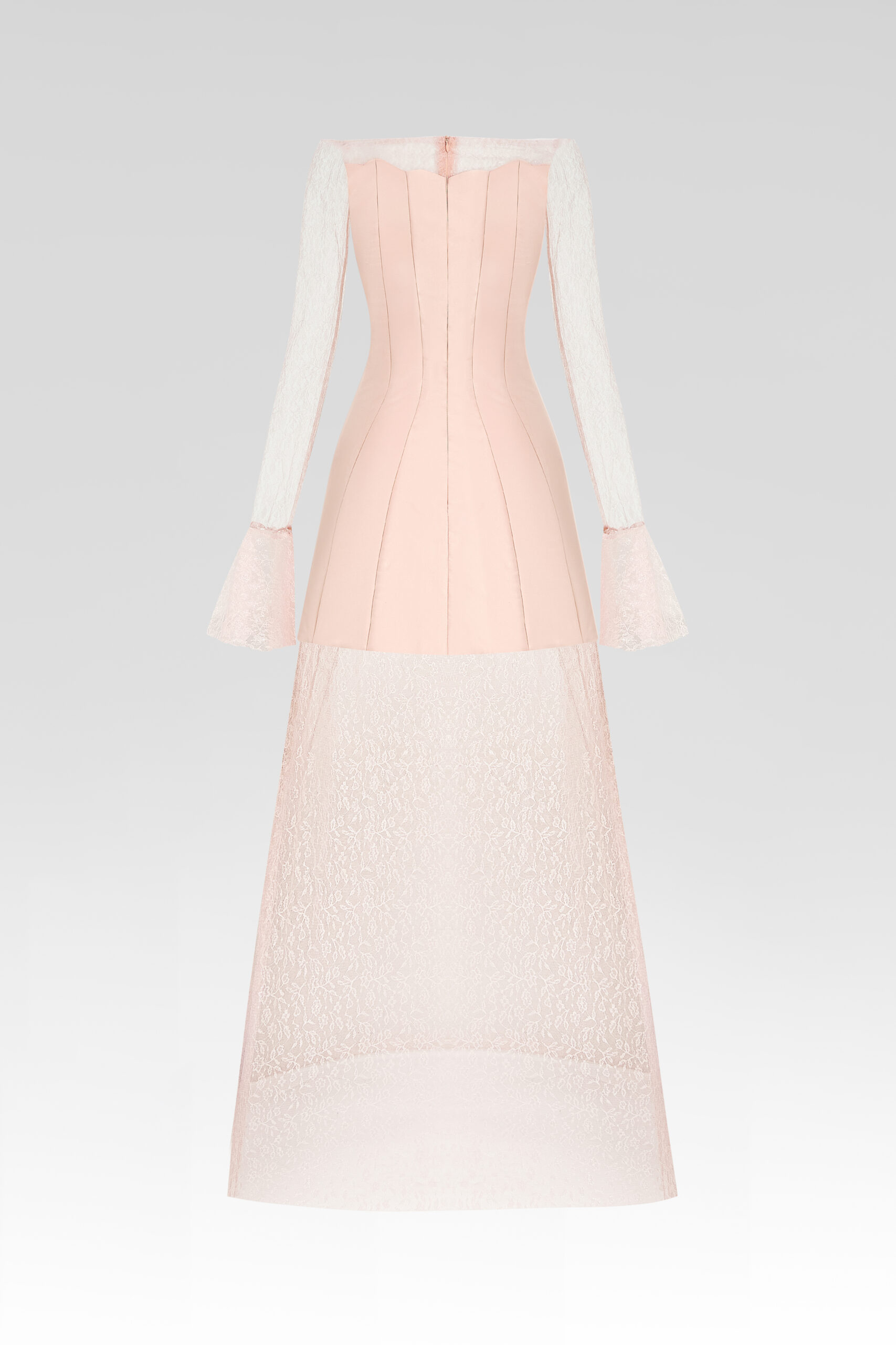 Romantic Pink Lace Mini Gown