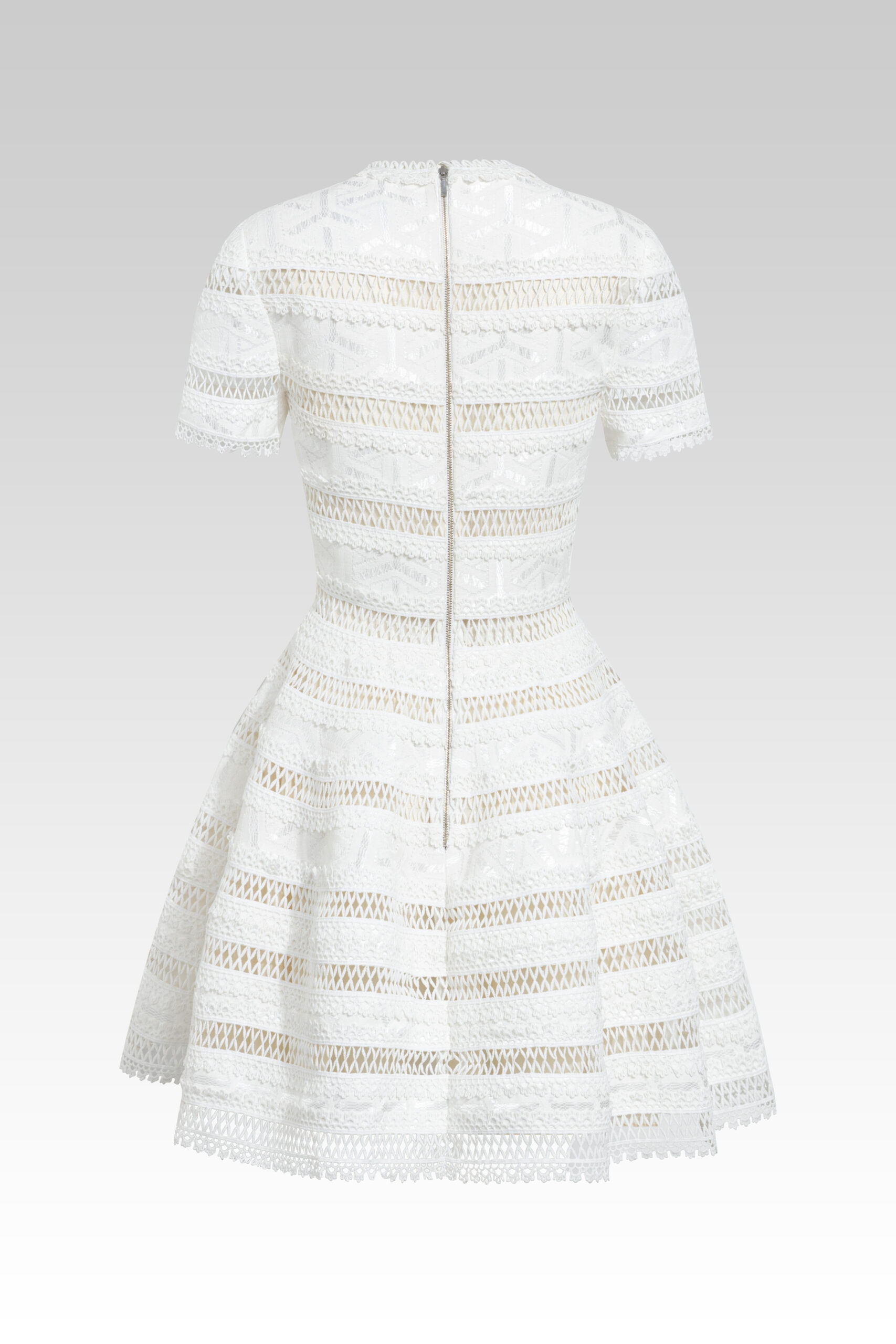 Short Sleeves Cascading Mini Dress