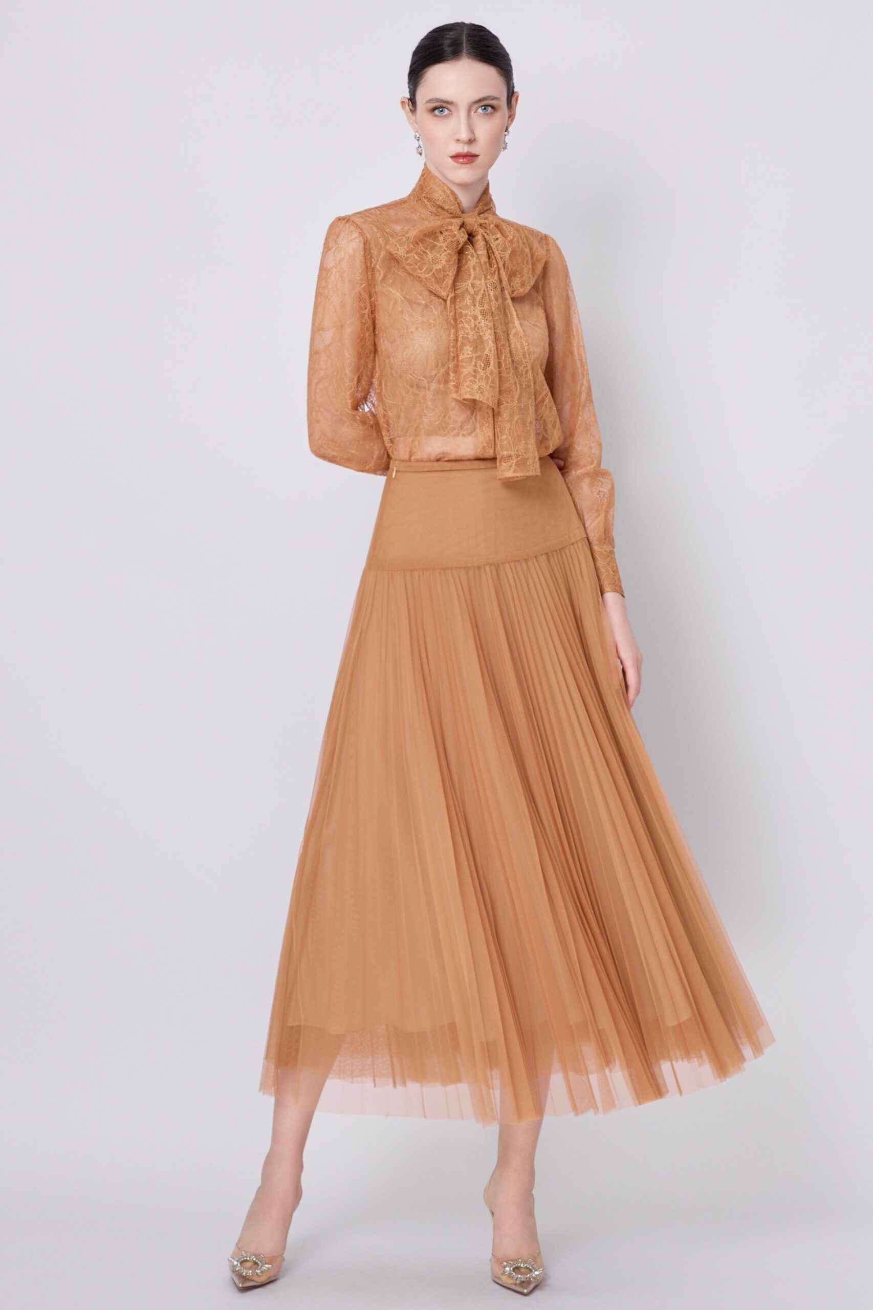Ethereal Pleated Tulle Skirt