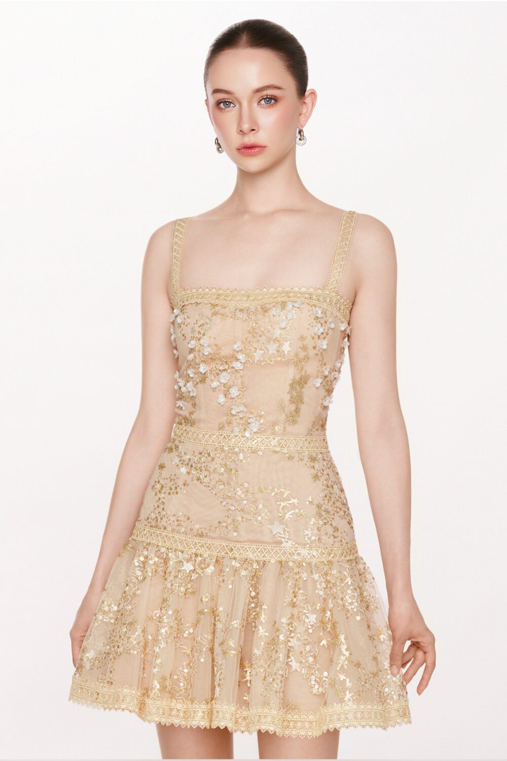 The Aurielle Golden Mini Dress