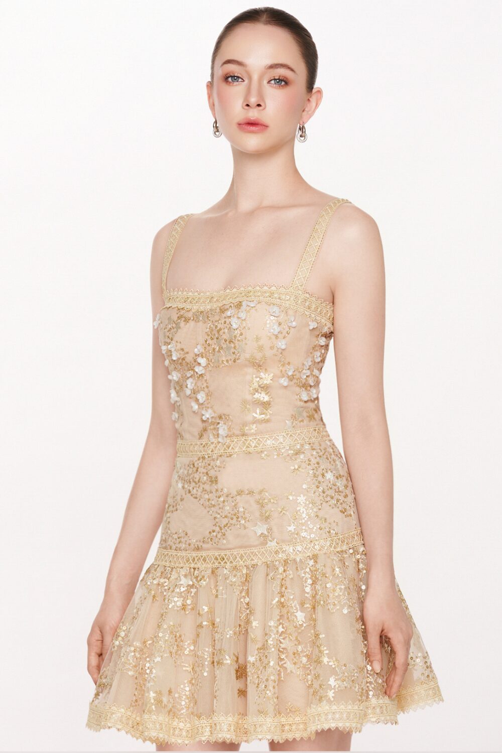 The Aurielle Golden Mini Dress