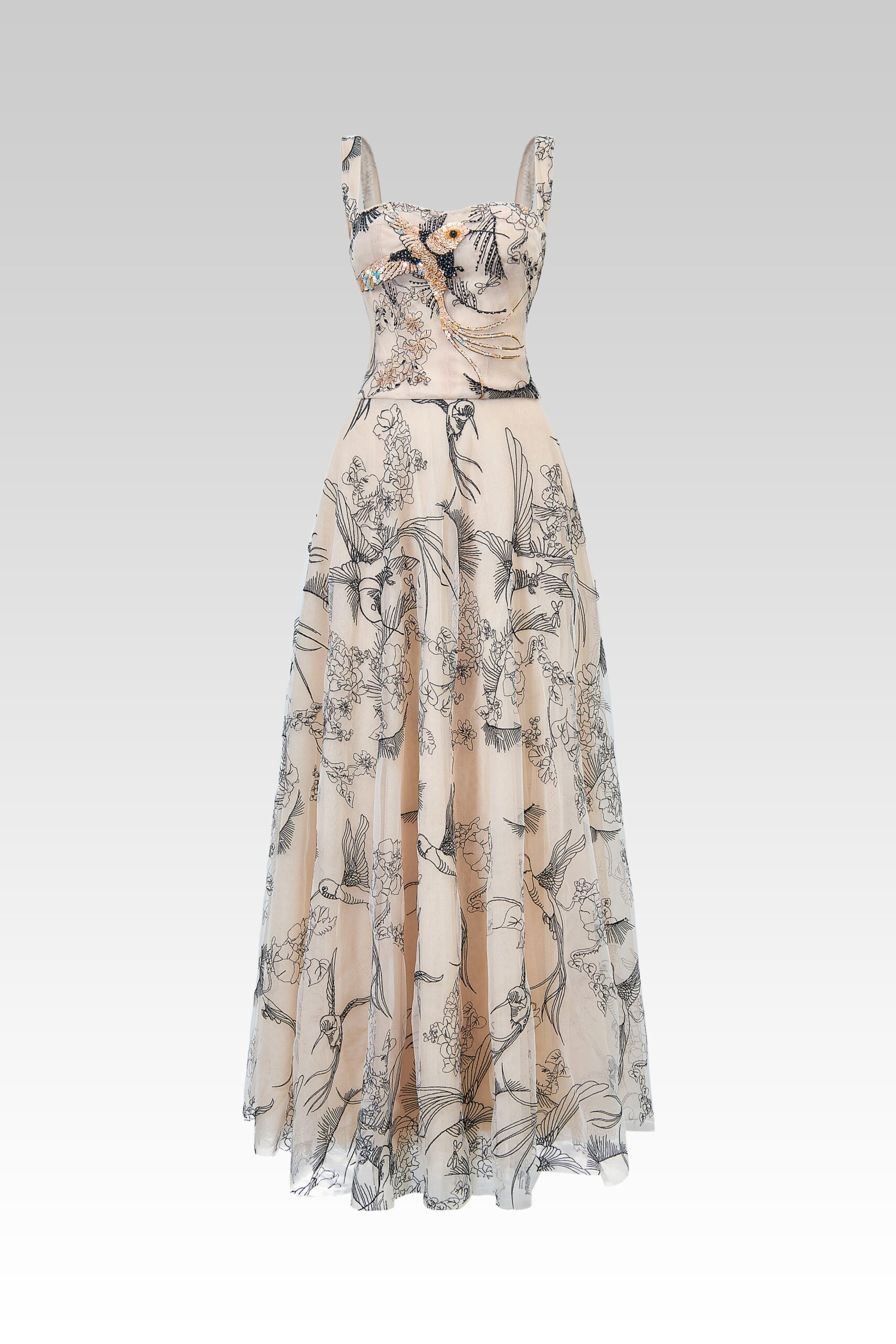Timeless Crane Mesh Dress