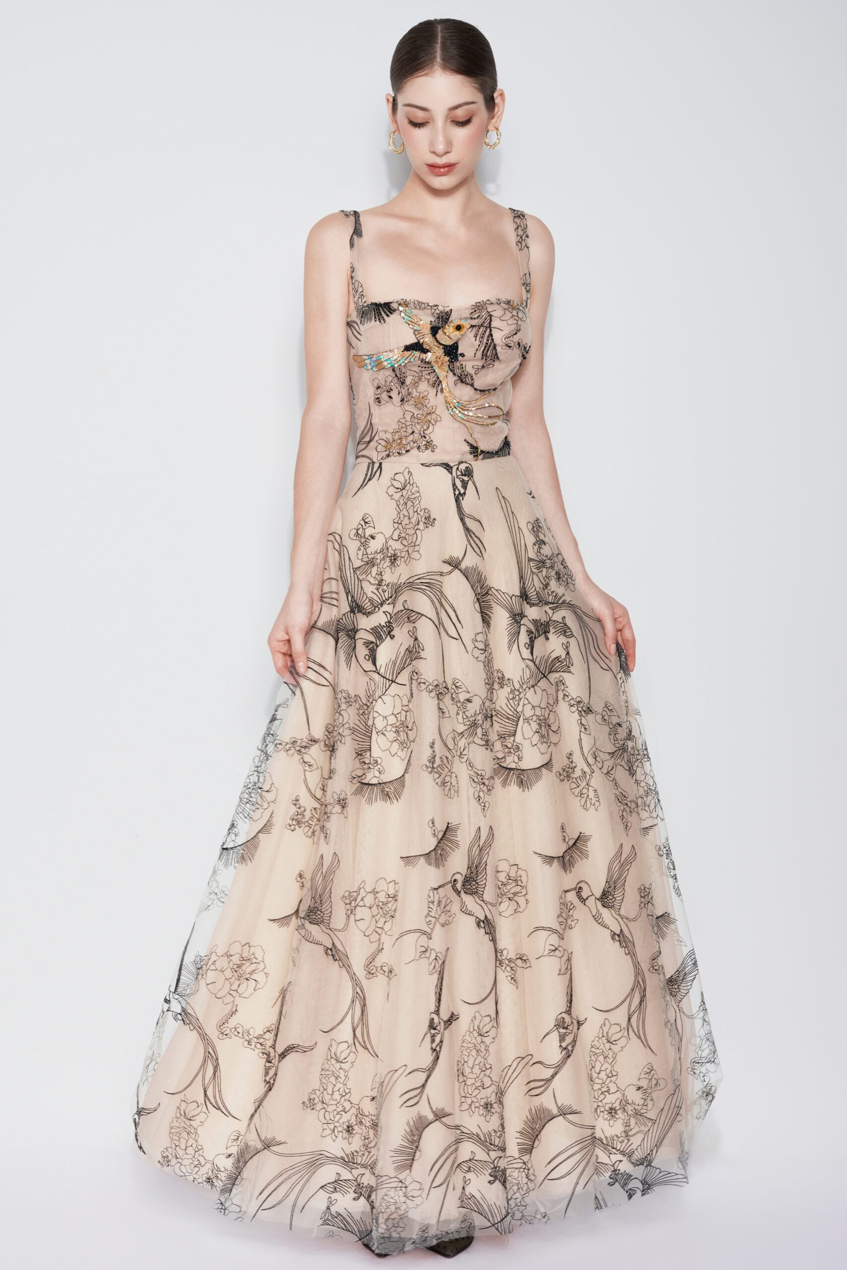 Timeless Crane Mesh Dress