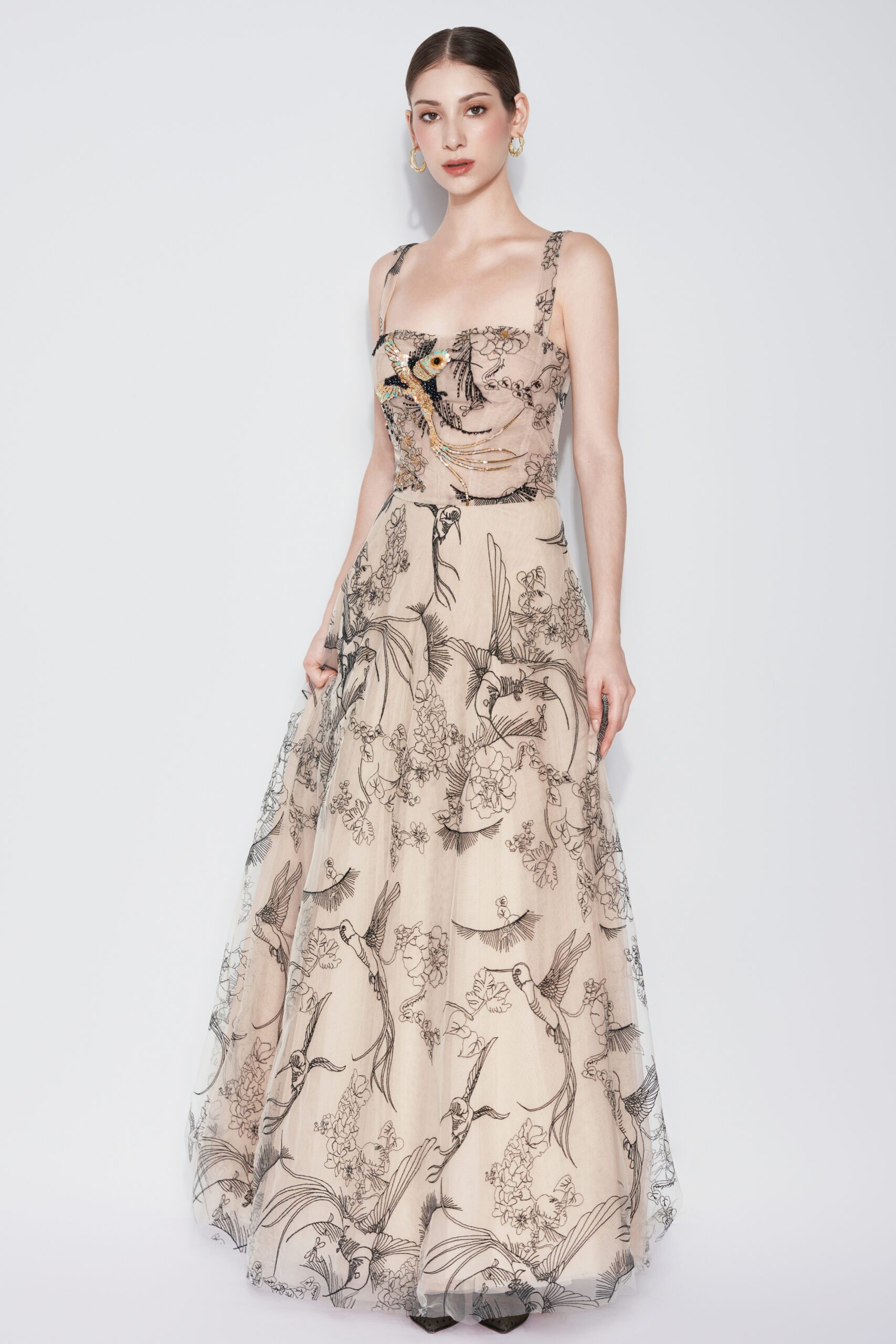 Timeless Crane Mesh Dress