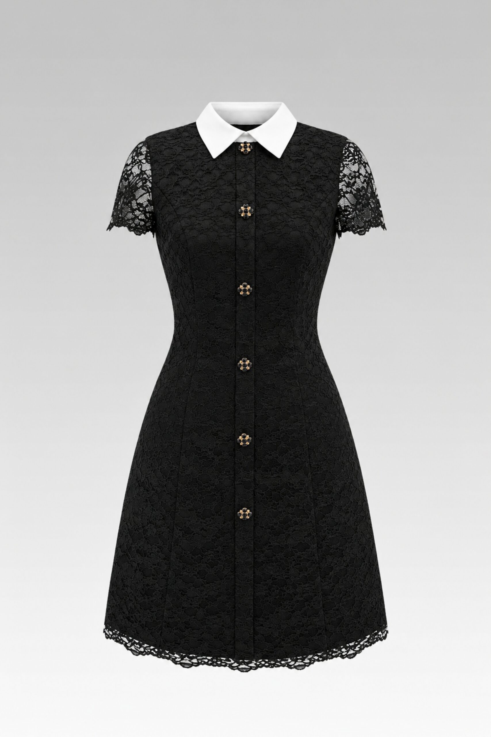The Noir Camellia Lace Dress
