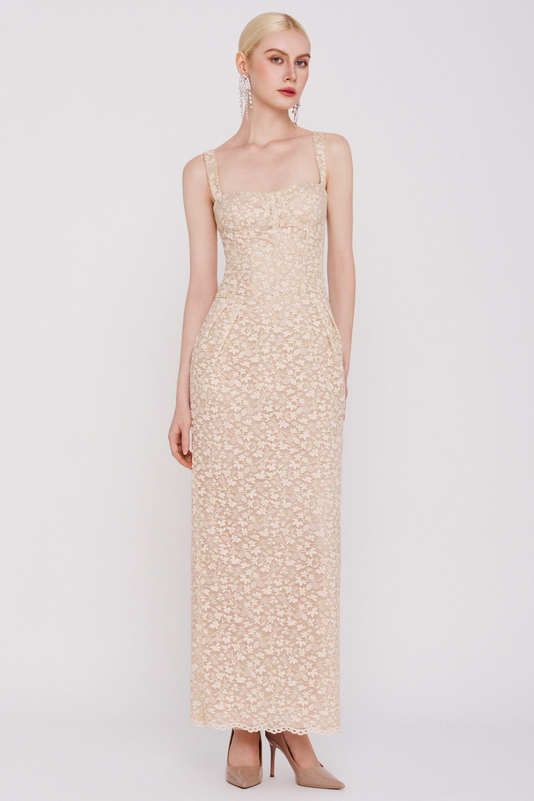 The Élise Lace Column Dress