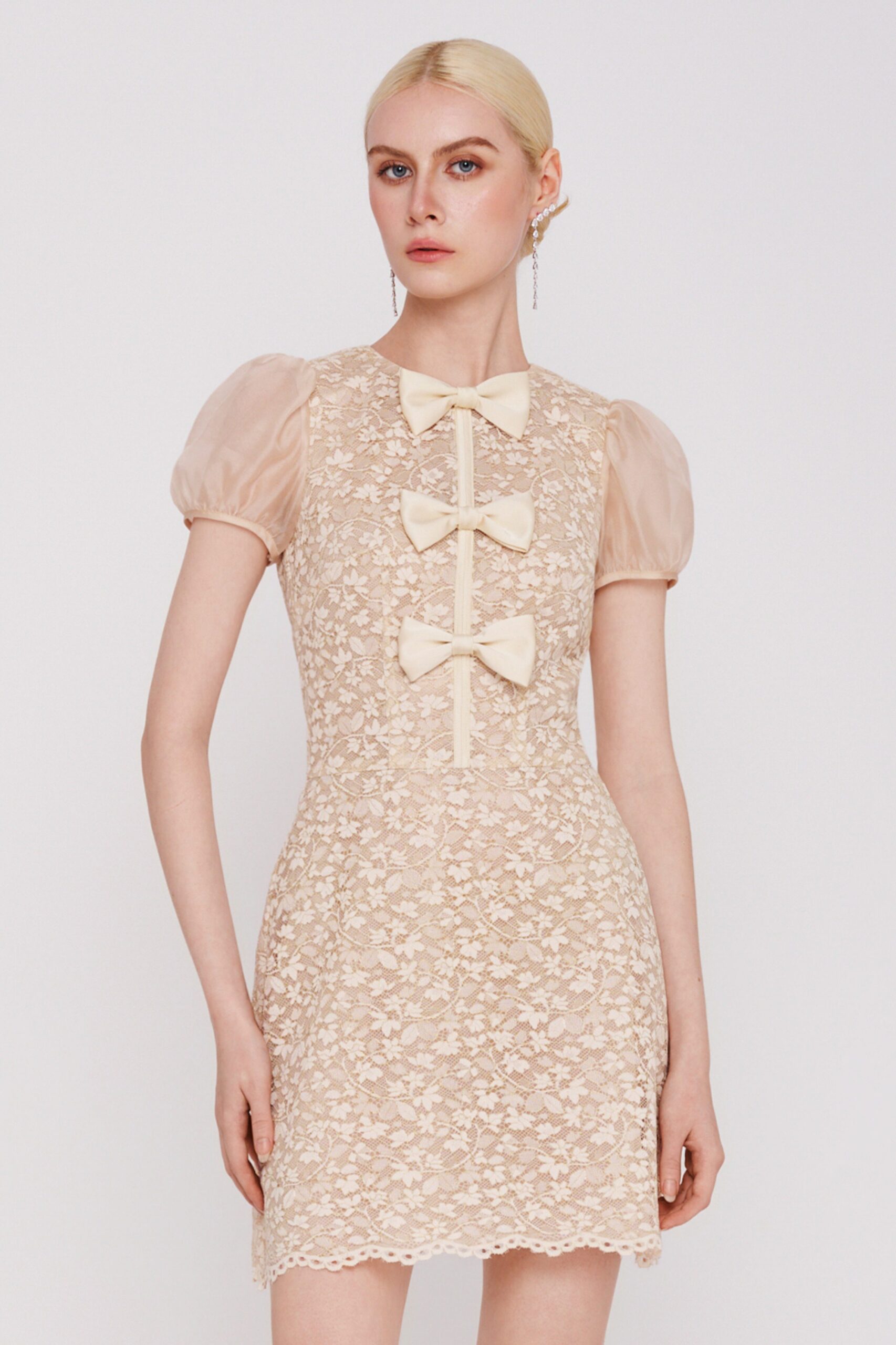 The Ivory Rosette Mini Dress