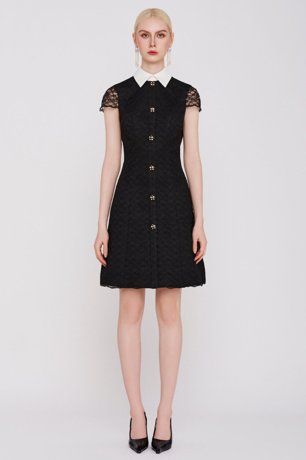 The Noir Camellia Lace Dress
