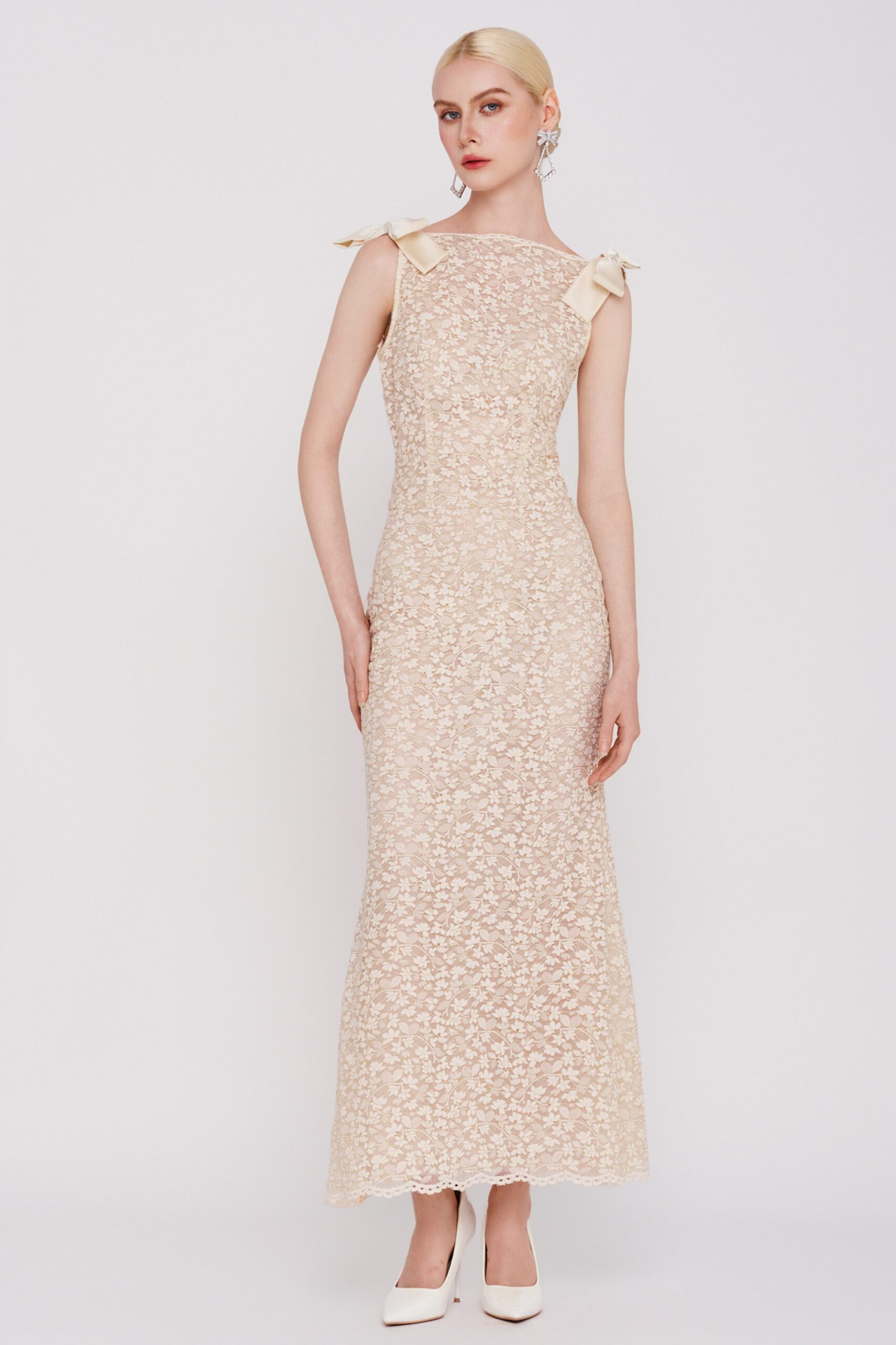 The Ivory Lace Bow Gown
