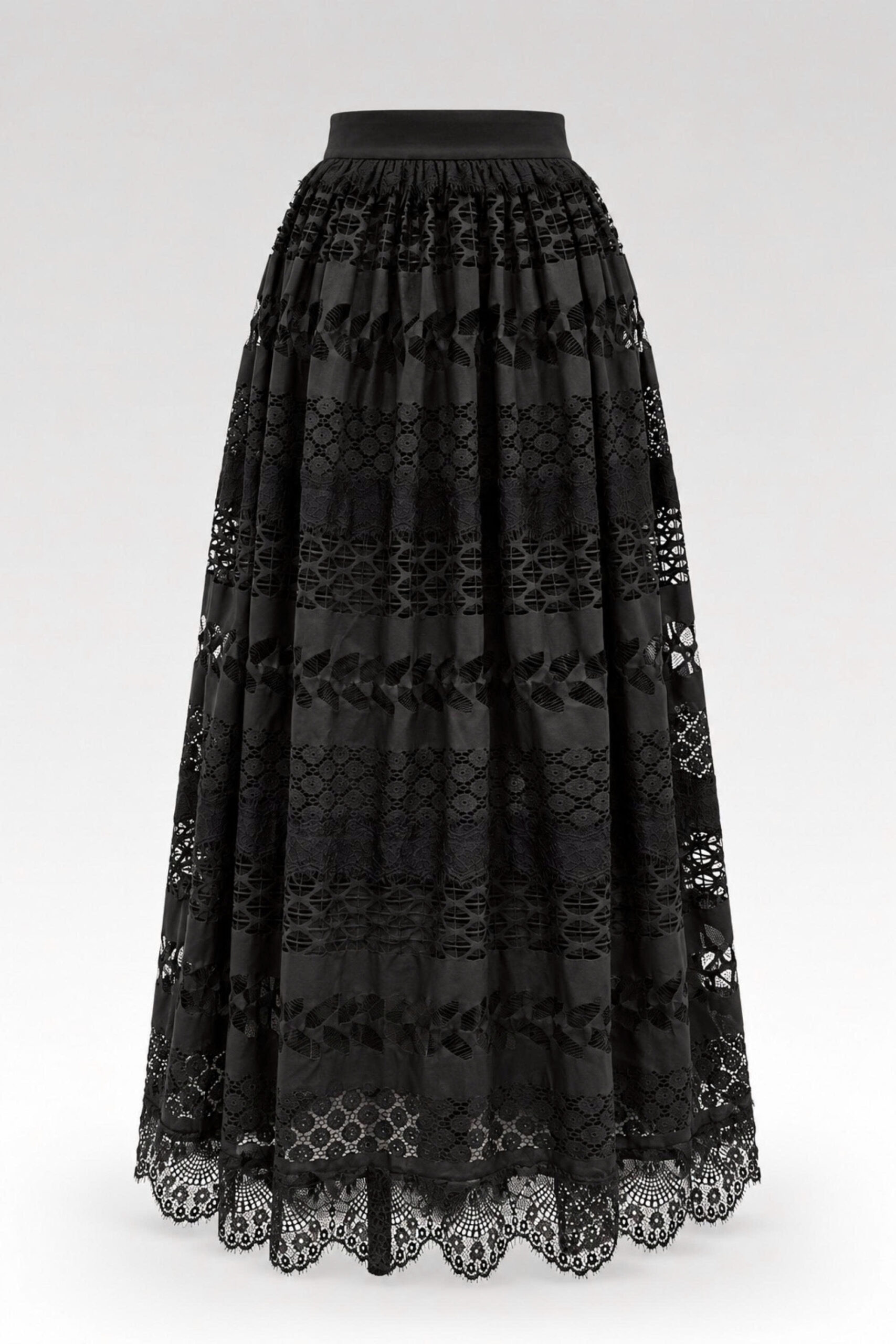 Odélia Black Lace Maxi Skirt