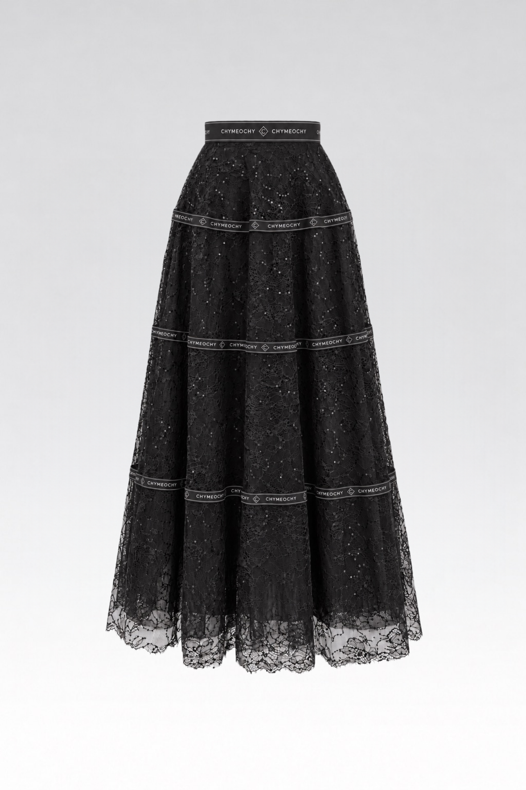 Celestine Lace Maxi Skirt – Black