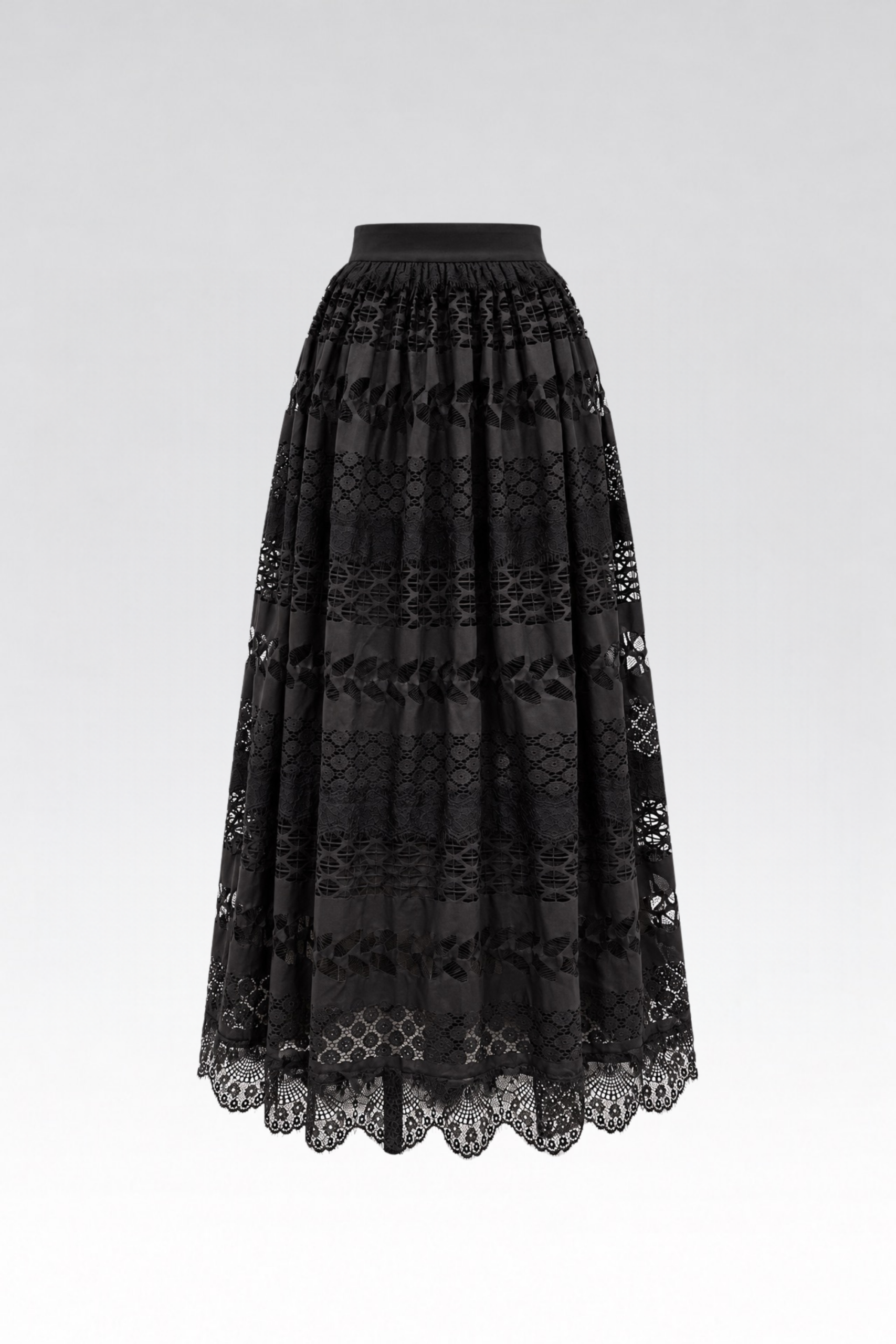 Odélia Black Lace Maxi Skirt